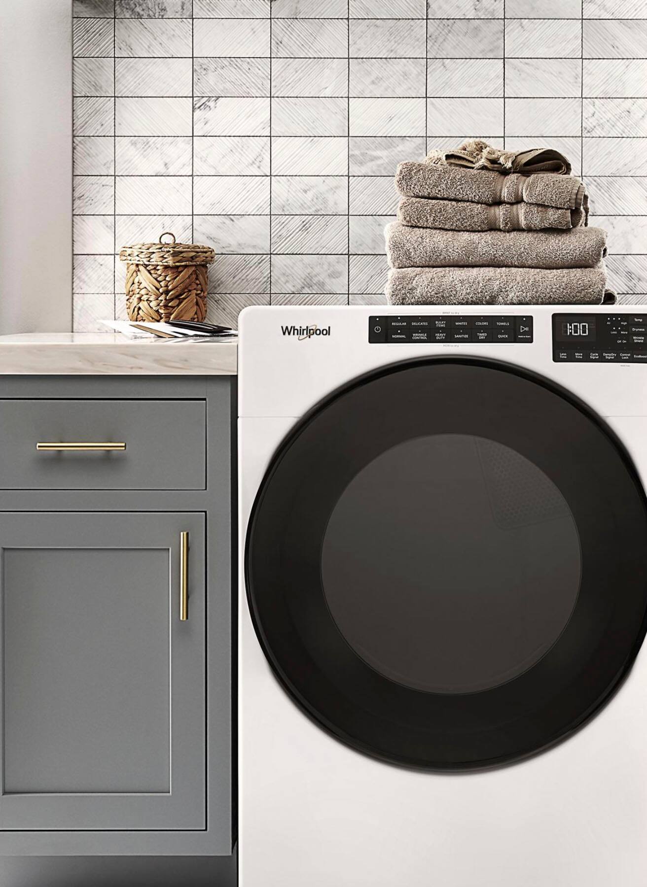 Alt View 18. Whirlpool - 7.4 Cu. Ft. Stackable Electric Dryer with Wrinkle Shield - White.