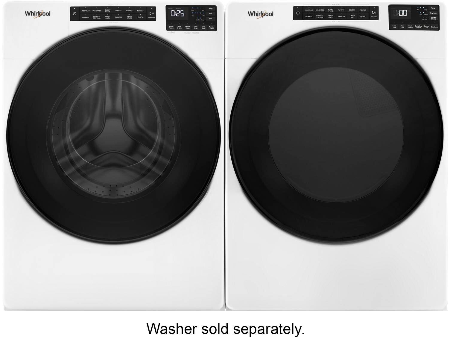 Alt View 2. Whirlpool - 7.4 Cu. Ft. Stackable Gas Dryer with Wrinkle Shield - White.