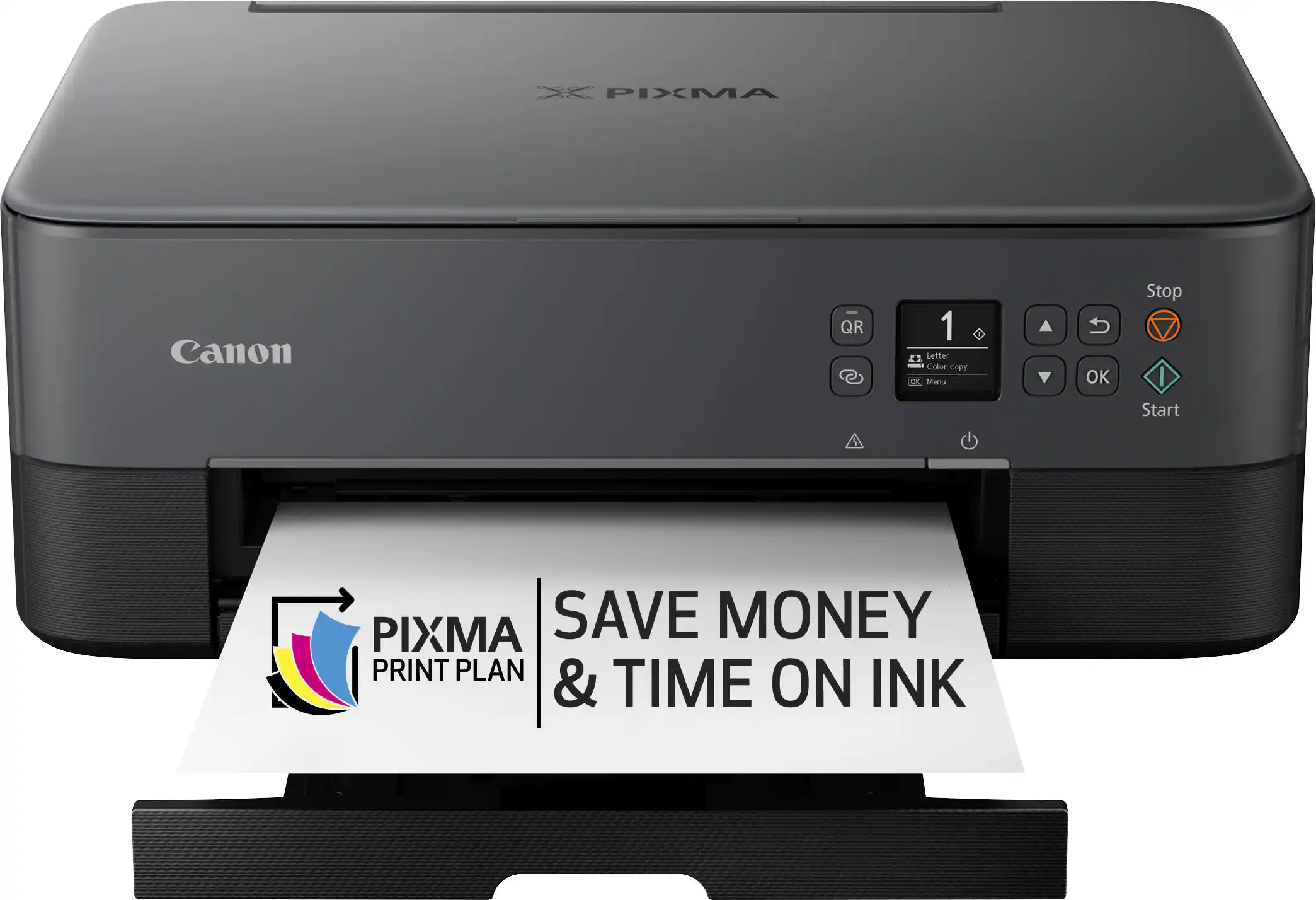 Front. Canon - PIXMA TS6420a Wireless All-In-One Inkjet Printer - Black.