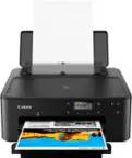 Front. Canon - PIXMA TS702a Wireless Inkjet Printer - Black.
