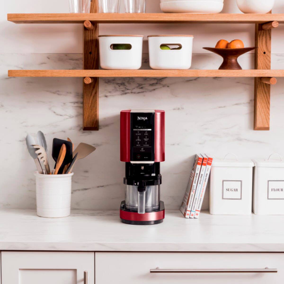 Alt View 24. Ninja - CREAMi, Ice Cream Maker, 7 One-Touch Programs - Red.