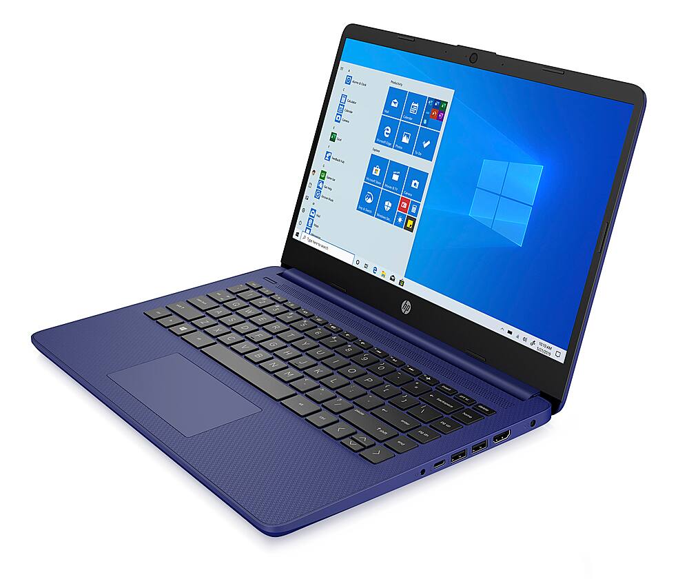 Alt View 3. HP - 14" Laptop - Intel Celeron N4020 - 4GB Memory - 64GB eMMC - Indigo blue.