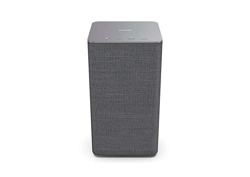 Left View: Philips - W6205 Wireless Home Speaker with Built-In LED Light - Gray