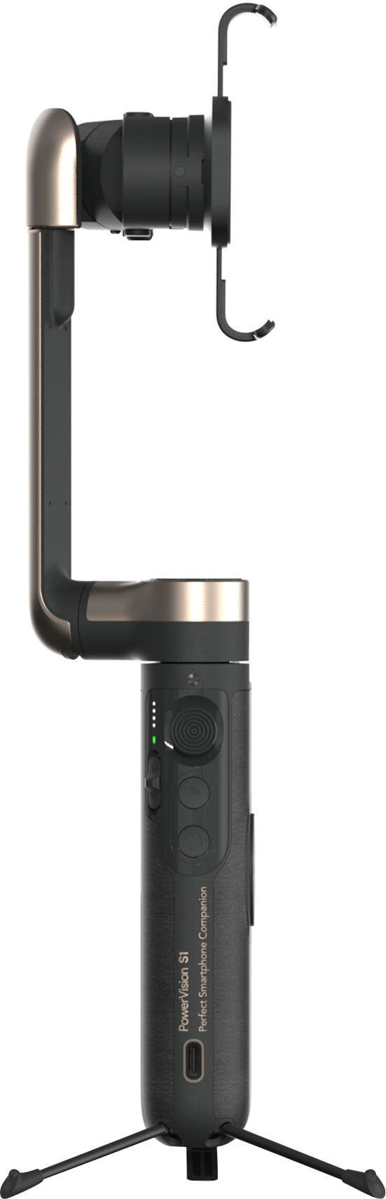 Left View: PowerVision - S1 Smartphone 3-Axis Gimbal Stabilizer - Black
