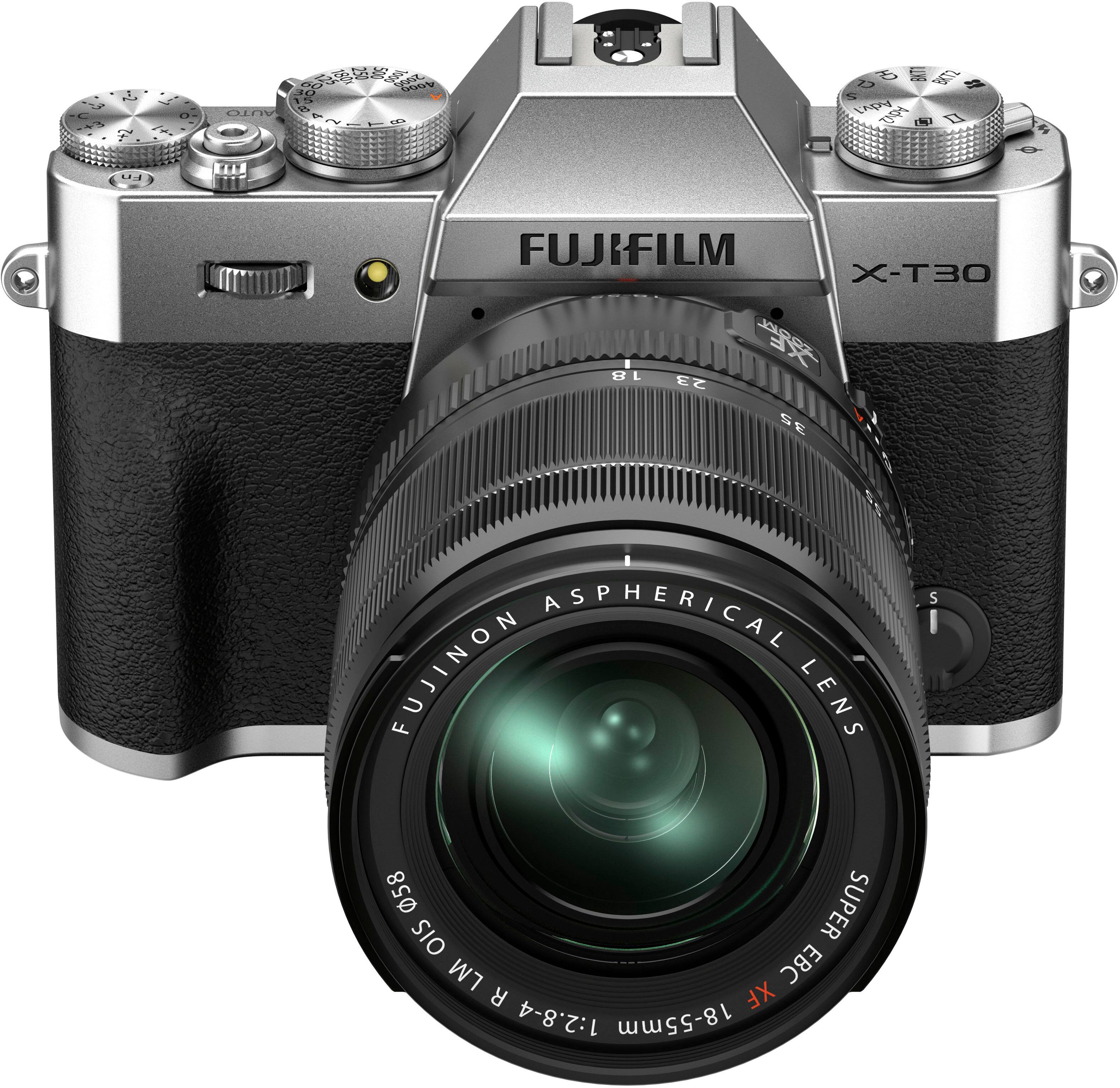 Left. Fujifilm - X-T30 II Mirrorless Camera with XF18-55mm Lens Kit - Silver.
