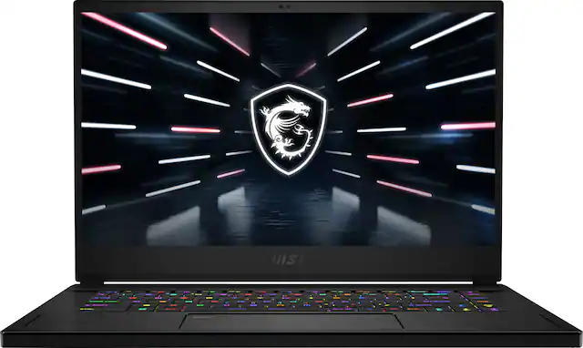Front. MSI - Stealth GS66 15.6" 360hz Gaming Laptop - Intel Core i9 - 32GB Memory - NVIDIA GeForce RTX 3070 Ti - 1TB SSD.