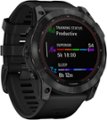 Angle Zoom. Garmin - fēnix 7X  Sapphire Solar GPS Smartwatch 51 mm Fiber-reinforced polymer - Black DLC Titanium.