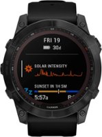 Garmin - fēnix 7X  Sapphire Solar GPS Smartwatch 35 mm Fiber-reinforced polymer - Black DLC Titanium - Front_Zoom
