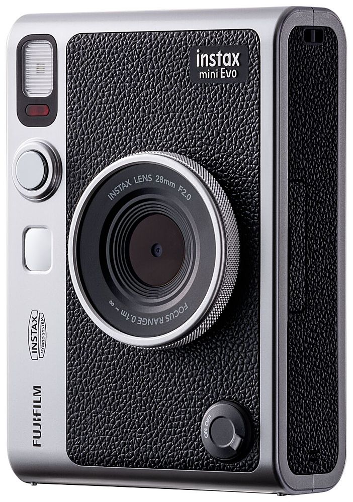  Fujifilm Instax Mini EVO Hybrid Brown Instant Camera, Fuji  Instax Mini Twin Pack Instant Film, 32GB microSD