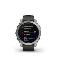 Garmin - fēnix 7 GPS Smartwatch 47 mm Fiber-reinforced polymer - Silver - Front_Zoom
