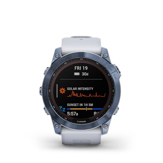 Garmin fēnix 7X Solar GPS Smartwatch 51 mm Fiber-reinforced polymer Mineral Blue DLC Titanium - Best Buy