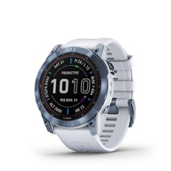 Garmin - fēnix 7X  Sapphire Solar GPS Smartwatch 51 mm Fiber-reinforced polymer - Mineral Blue DLC Titanium - Front_Zoom