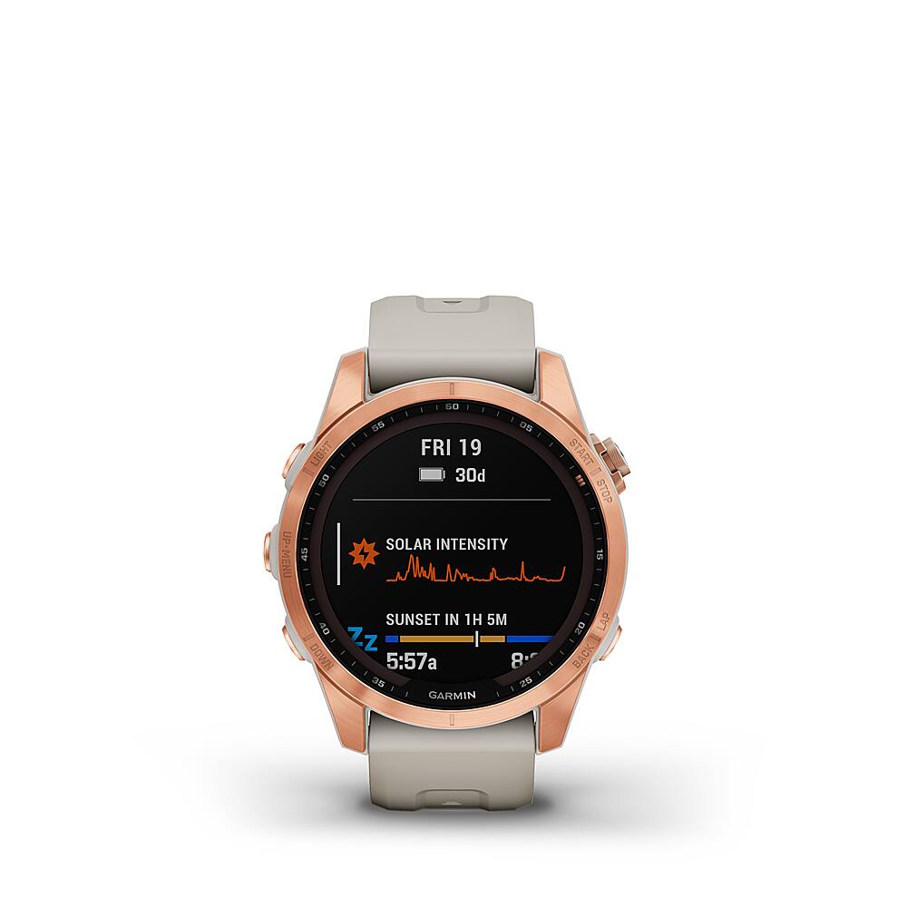 Garmin Fenix 7S Solar 42mm Rose Gold with Light Sand Band (010-02539-10)