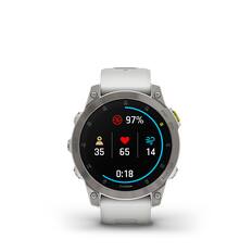 Front. Garmin - epix (Gen 2) GPS Smartwatch 47mm Fiber-reinforced polymer - White Titanium.