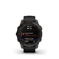 Garmin - fēnix 7 Sapphire Solar GPS Smartwatch 47 mm Fiber-reinforced polymer - Carbon Gray DLC Titanium - Front_Zoom
