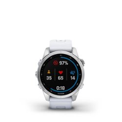 Garmin - fēnix 7S GPS Smartwatch 42 mm Fiber-reinforced polymer - Silver - Front_Zoom