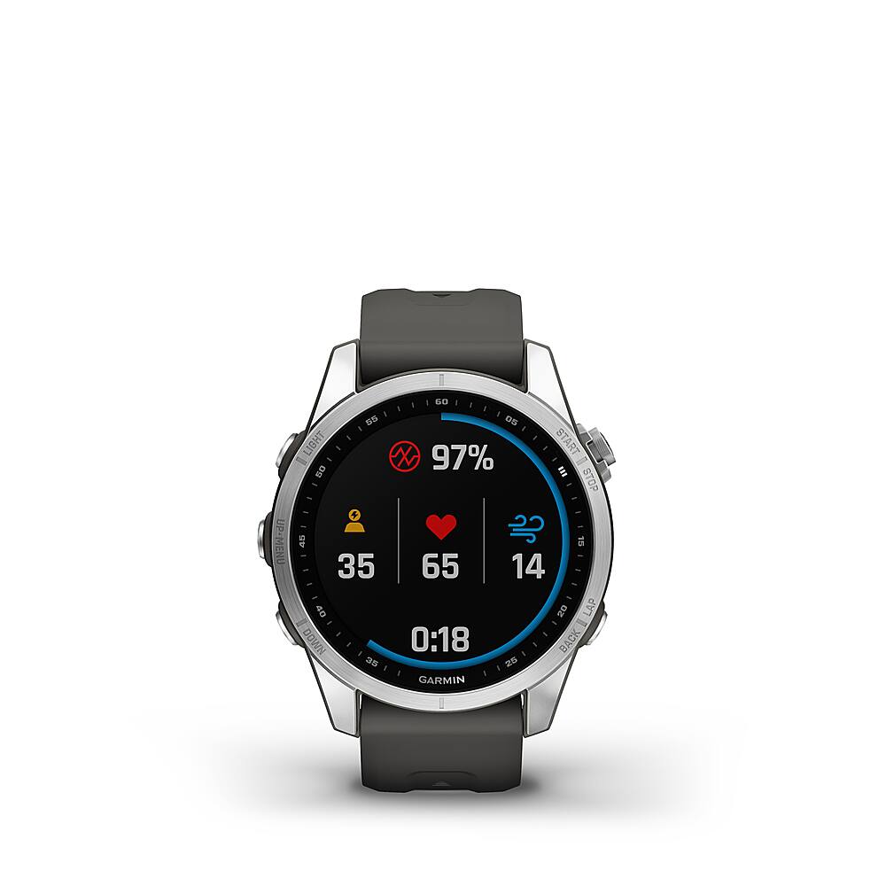 Garmin Fenix 7s Stainless Steel W Graphite Band - Gps Y Cardio