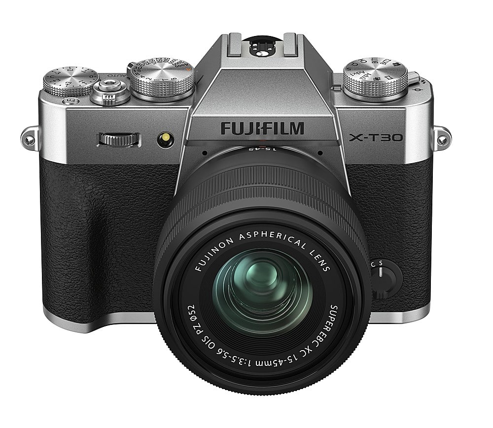 Left. Fujifilm - X-T30 II Mirrorless Camera with XC 15-45mm Lens Kit - Silver.