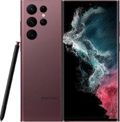 Samsung - Galaxy S22 Ultra 256GB (Unlocked) - Burgundy - Front_Zoom