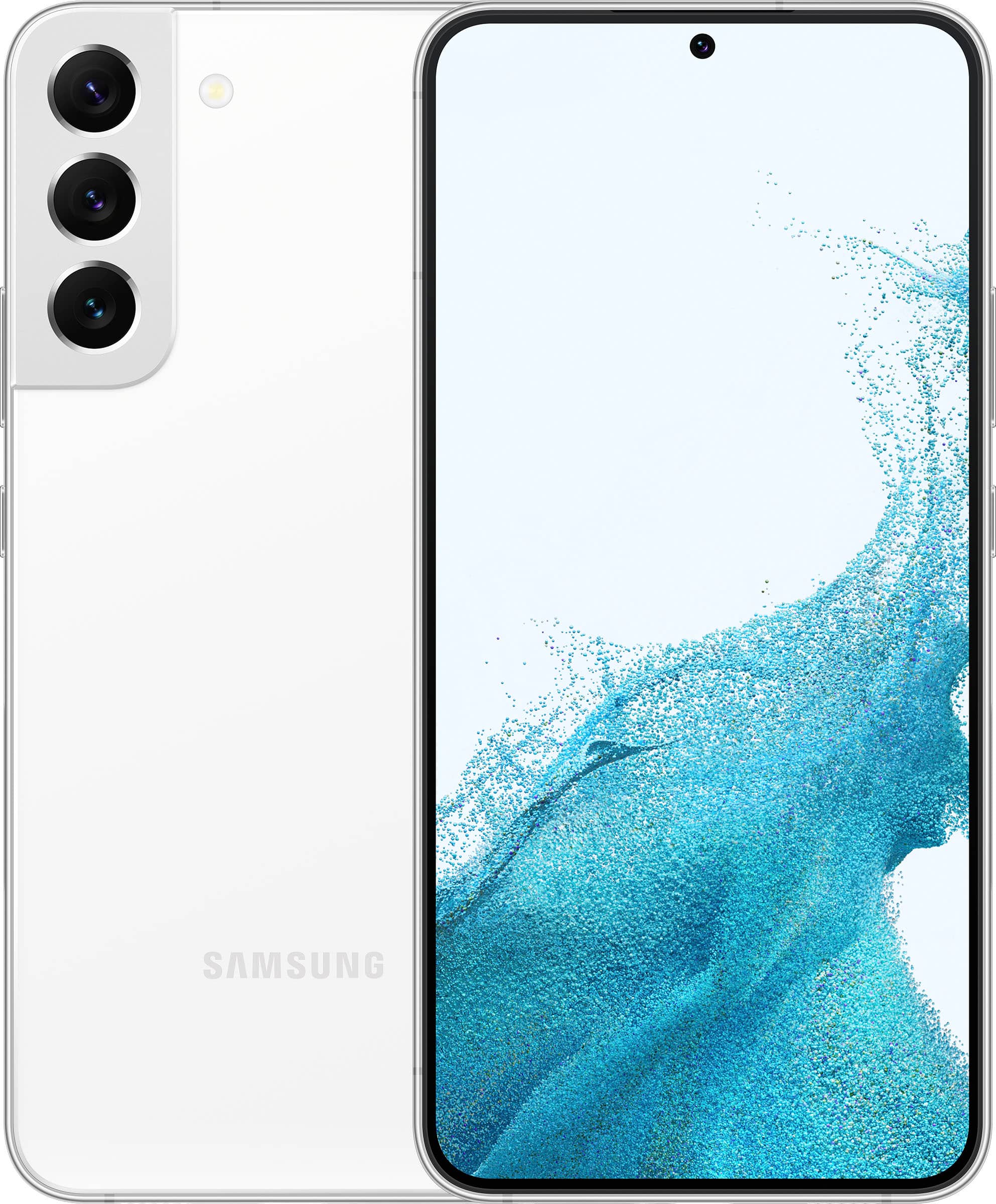 Front. Samsung - Galaxy S22+ 128GB (Unlocked) - Phantom White.