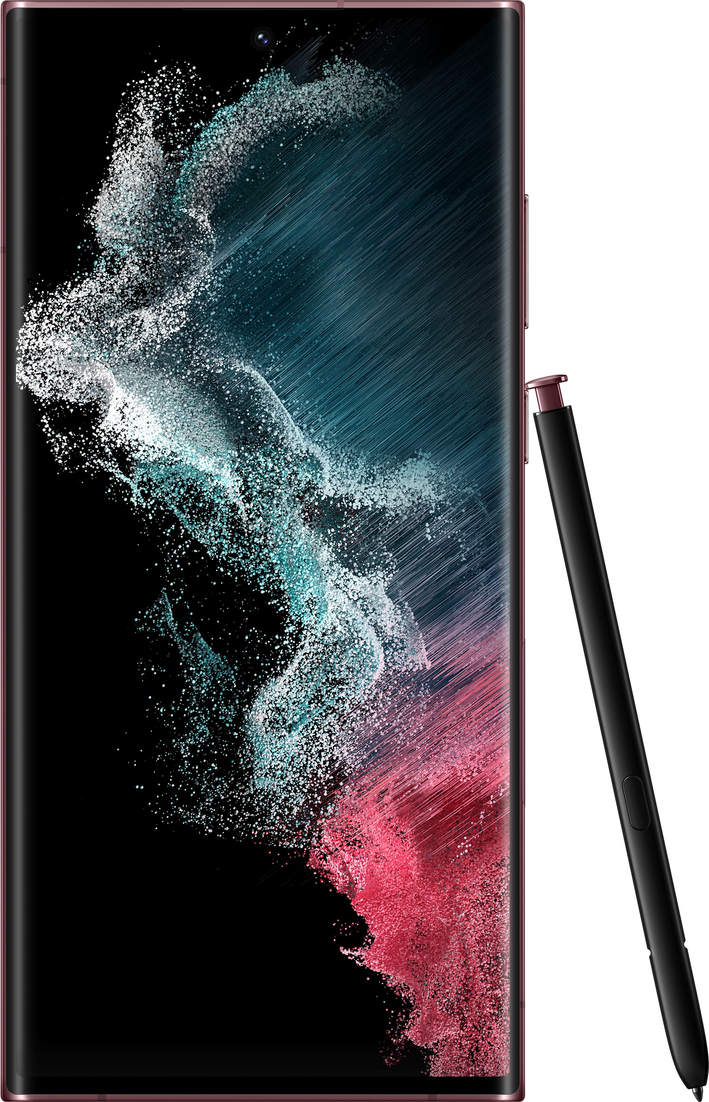 Alt View 14. Samsung - Galaxy S22 Ultra 128GB - Burgundy.