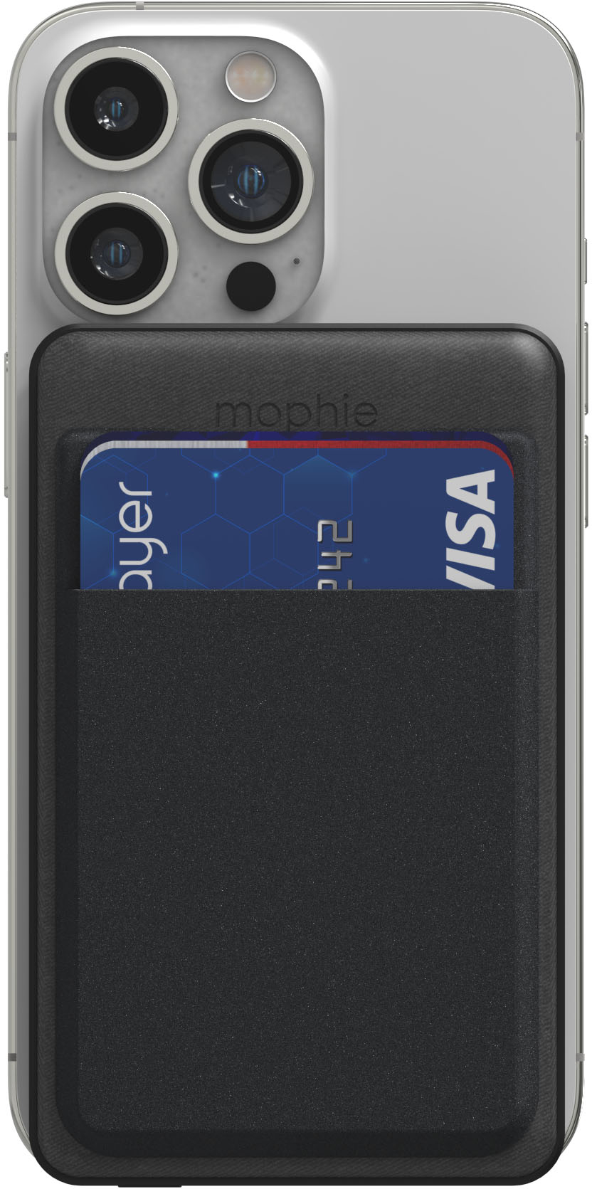 mophie - Snap+ Juice Pack Mini Wallet 5,000 mAh Portable Charger & Card Holder with MagSafe Compatibility - Black