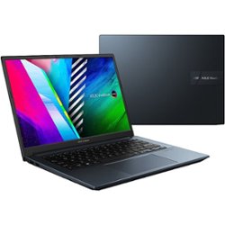 ASUS - Vivobook Pro 14 OLED 14" Laptop - AMD Ryzen 7 - 16 GB Memory - NVIDIA GeForce RTX 3050 - 1 TB SSD - Quiet Blue - Front_Zoom