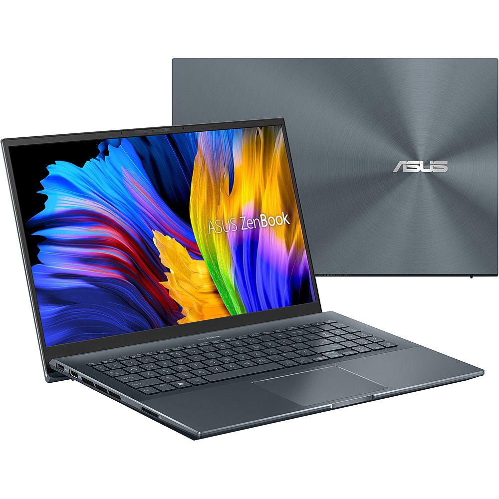ASUS – ZenBook Pro 15.6″ Touch-Screen Laptop – AMD Ryzen 9 – 16 GB Memory – NVIDIA GeForce RTX 3050 Ti – Pine Gray