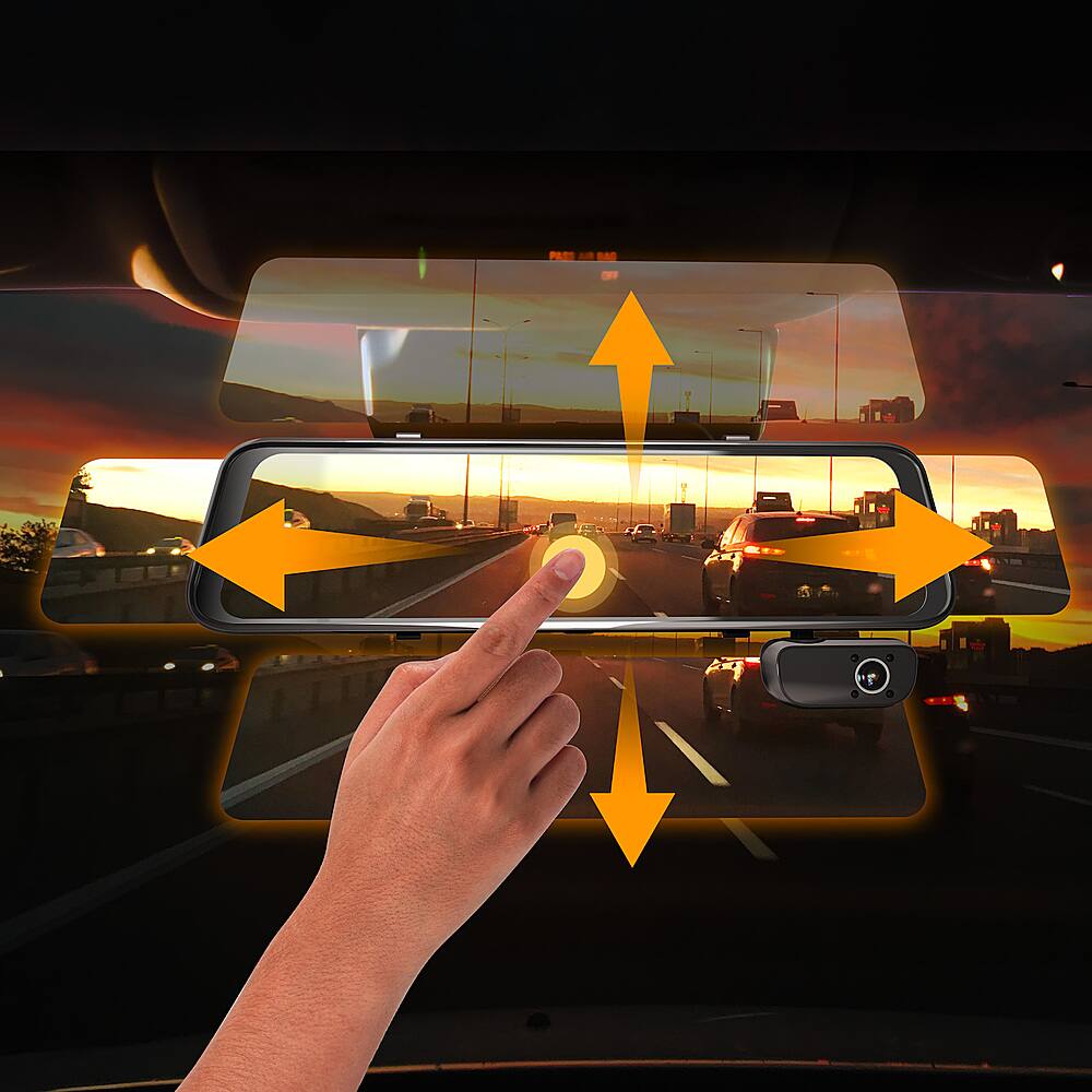 Alt View 14. Rexing - M3 1080p 3-Channel Mirror Dash Cam with Smart GPS - Black.