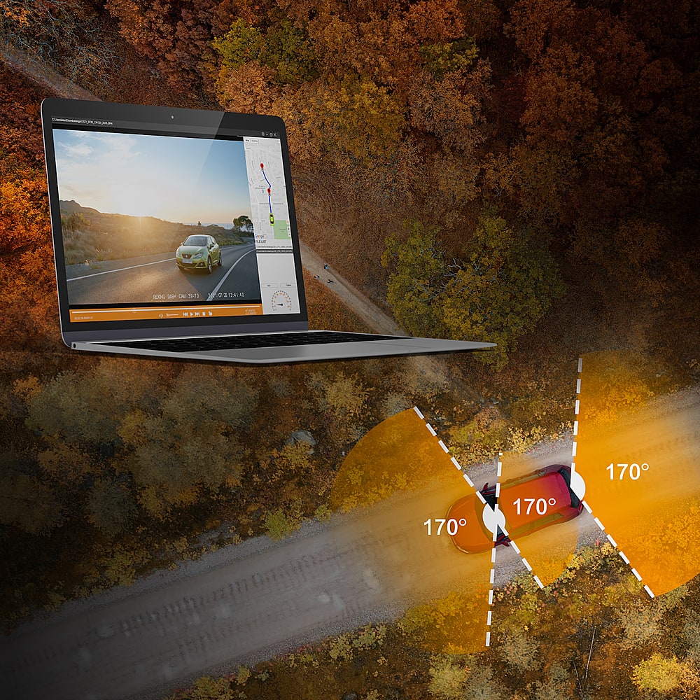 Alt View 15. Rexing - M3 1080p 3-Channel Mirror Dash Cam with Smart GPS - Black.