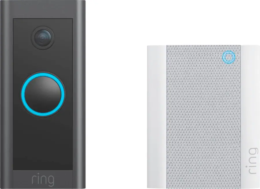 Ring Wi Fi Smart Video Doorbell Wired with Chime Black B09NLDYGHQ