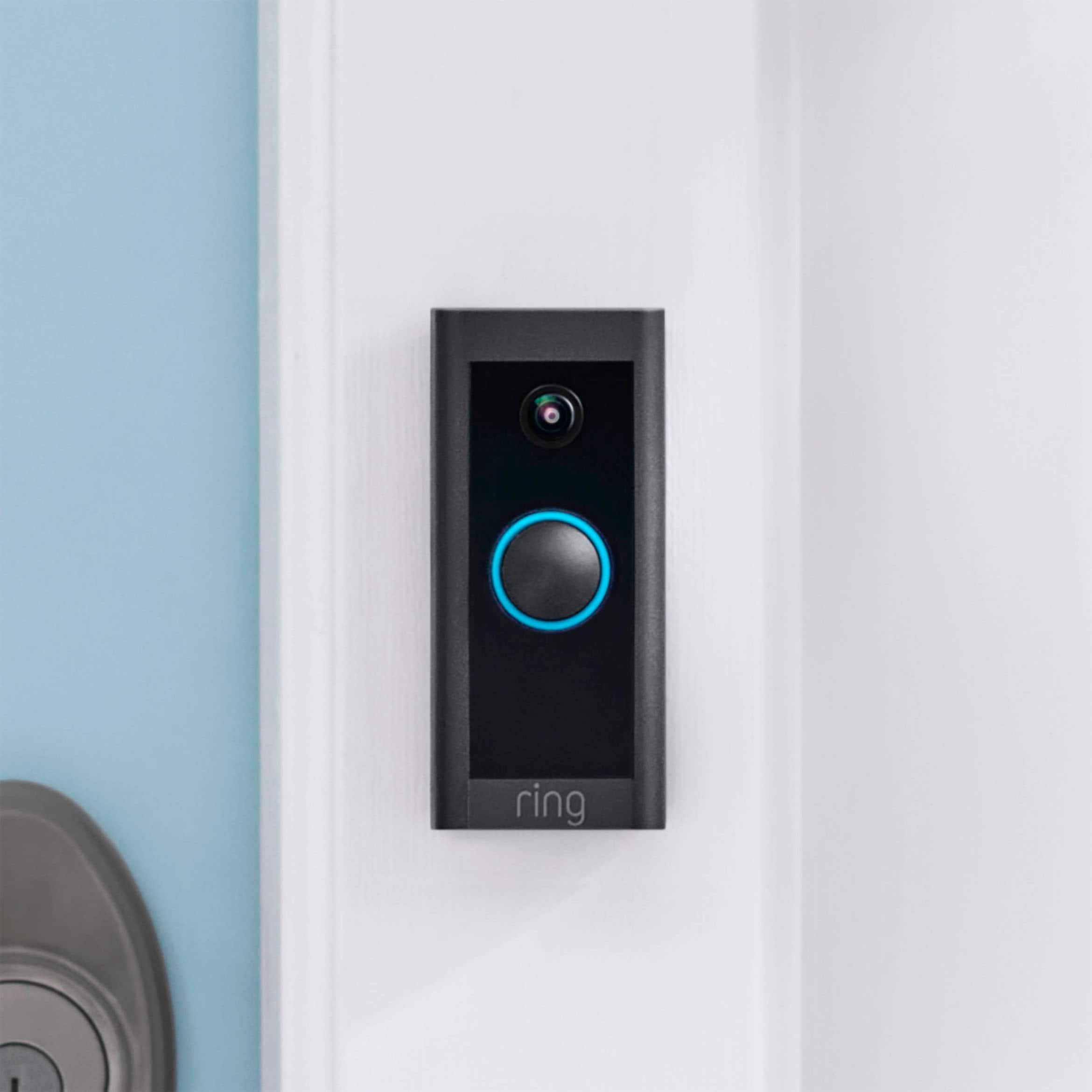 Ring Wi-Fi Smart Video Doorbell Wired with Chime Black B09NLDYGHQ - Best Buy