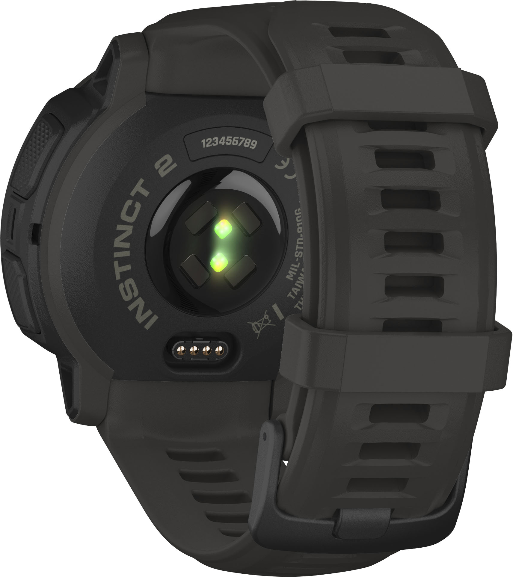 Back View: Garmin - Instinct 2 45 mm Smartwatch Fiber-reinforced Polymer - Graphite