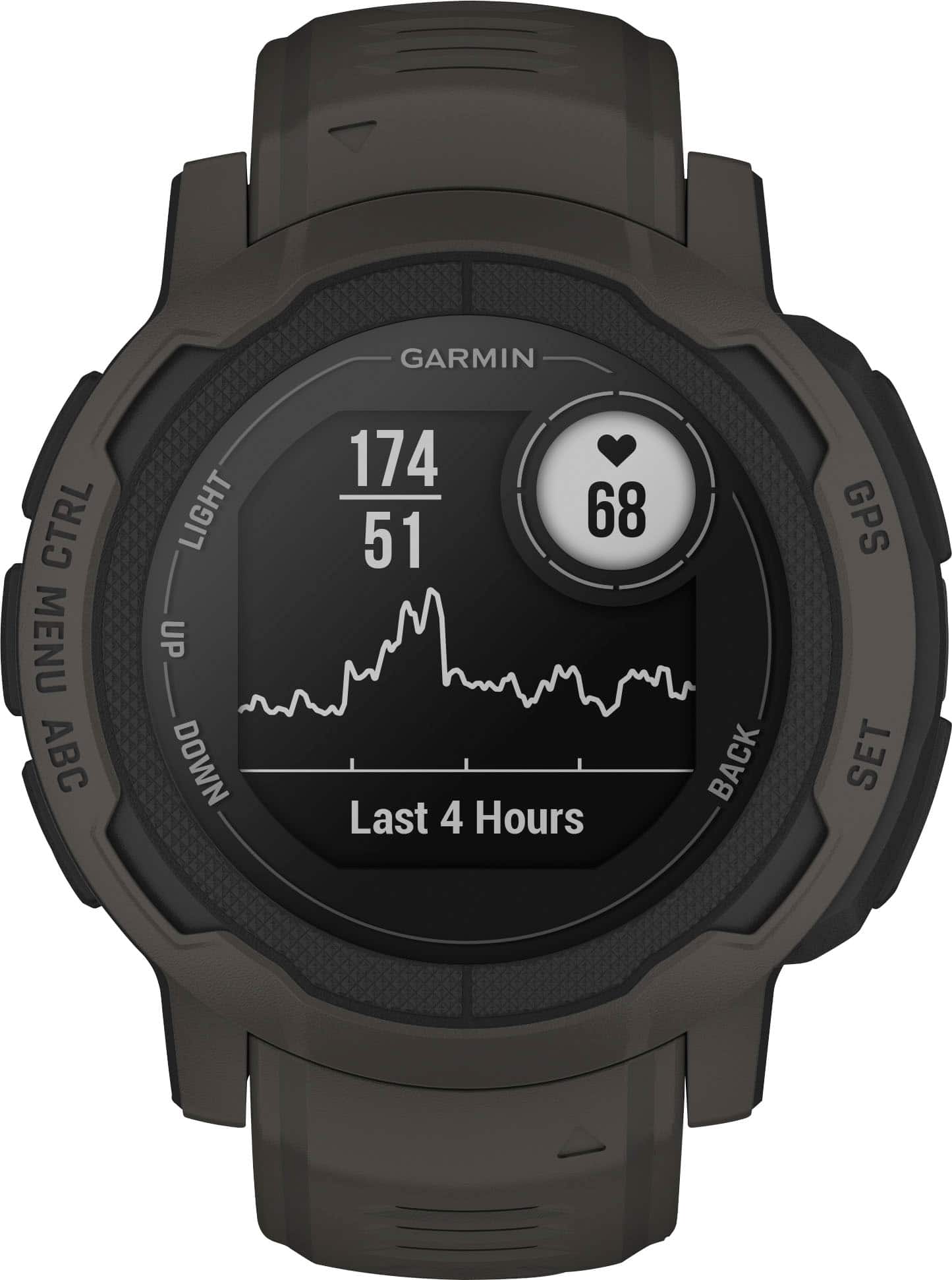 Left. Garmin - Instinct 2 45 mm Smartwatch Fiber-reinforced Polymer - Graphite.