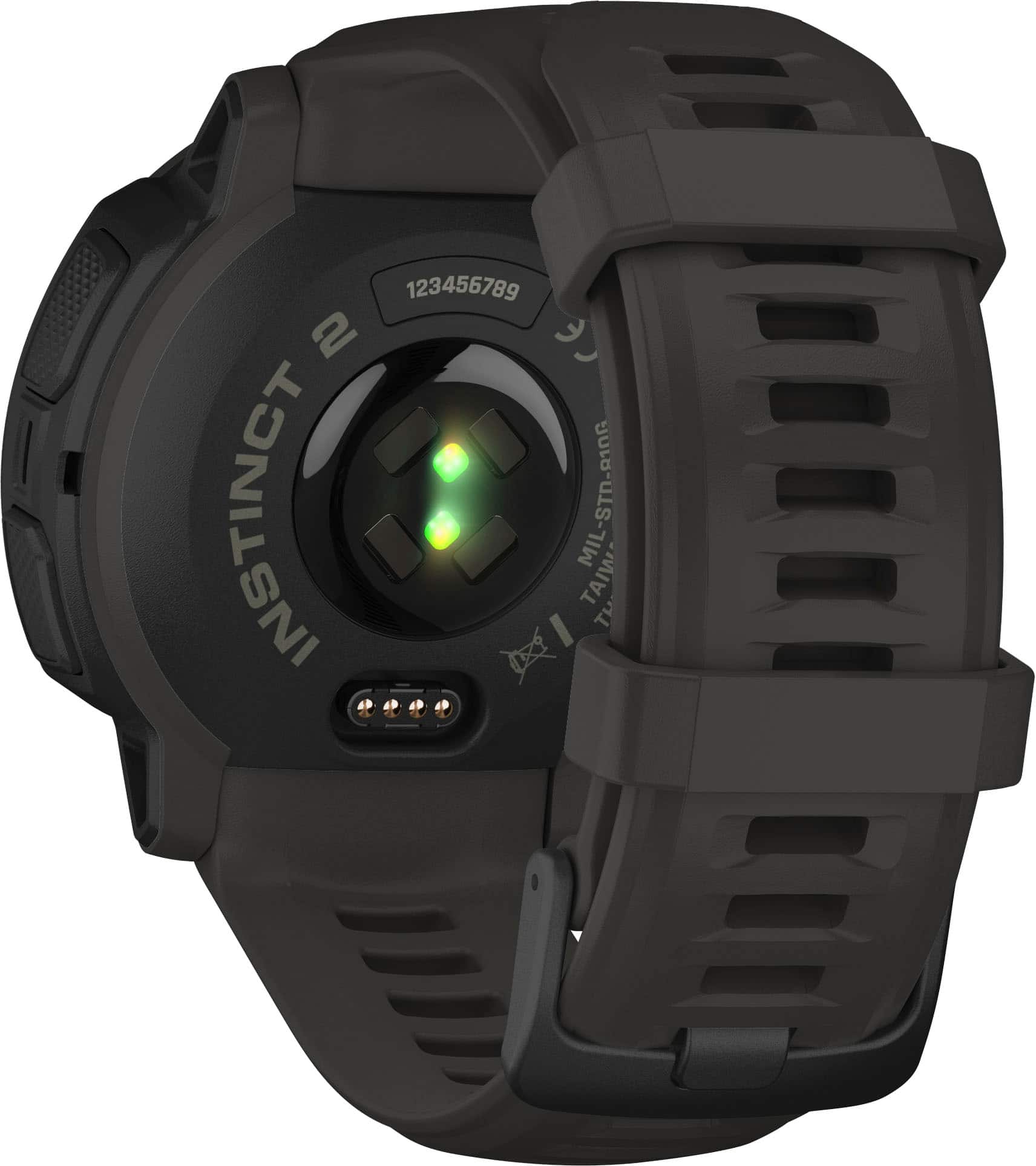Back. Garmin - Instinct 2 Solar 45 mm Smartwatch Fiber-reinforced Polymer - Graphite.
