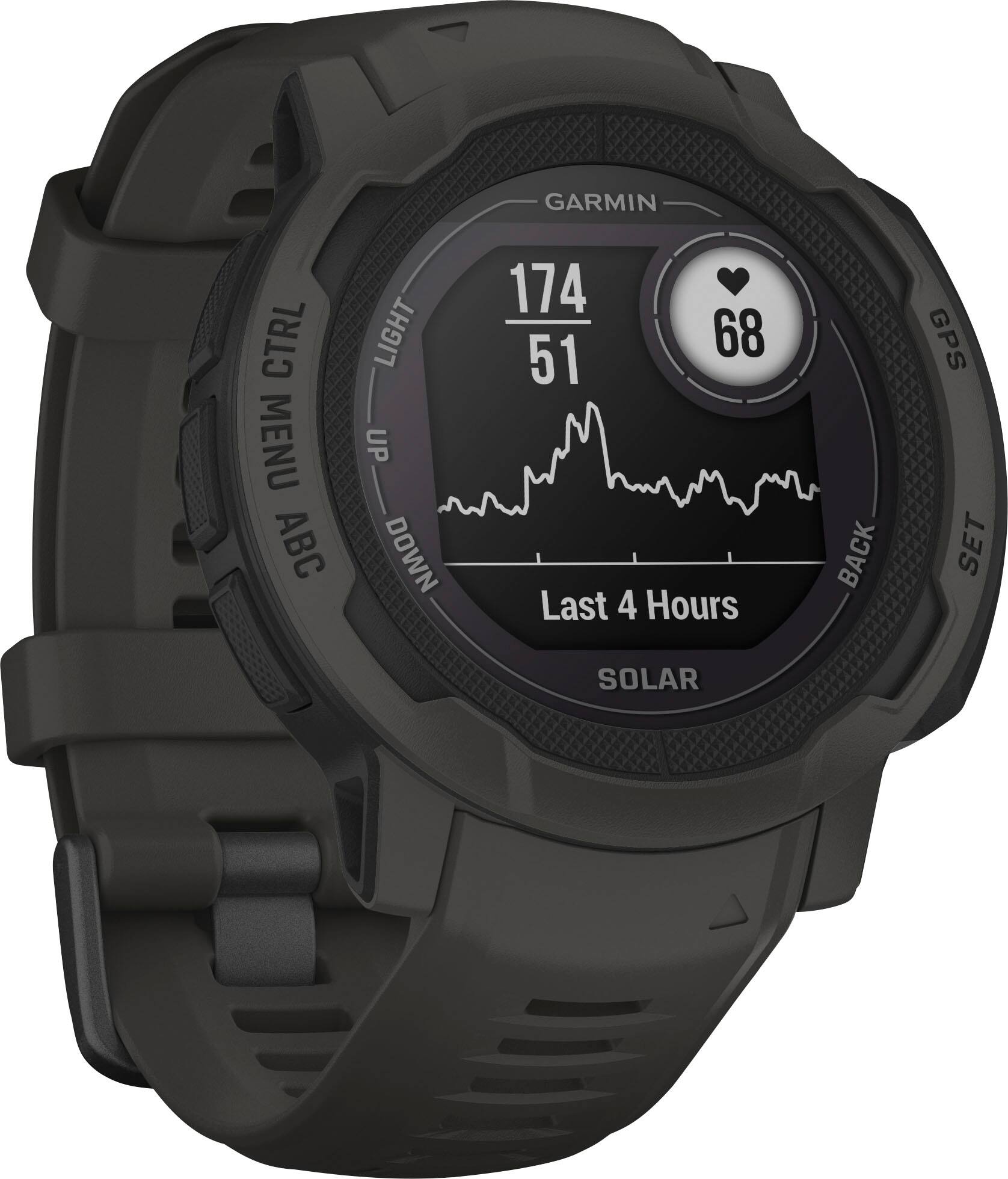 Angle. Garmin - Instinct 2 Solar 45 mm Smartwatch Fiber-reinforced Polymer - Graphite.
