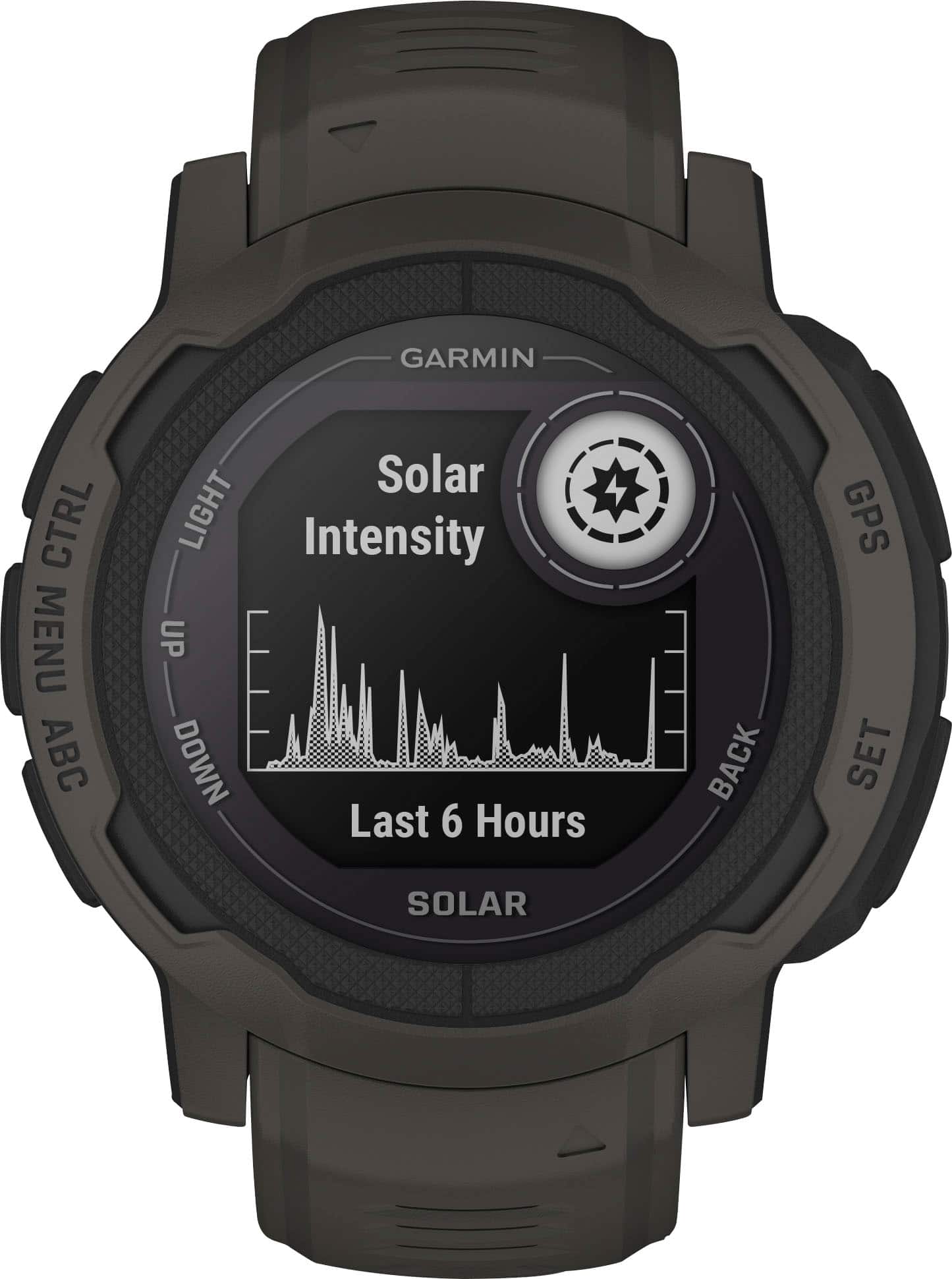 Left. Garmin - Instinct 2 Solar 45 mm Smartwatch Fiber-reinforced Polymer - Graphite.