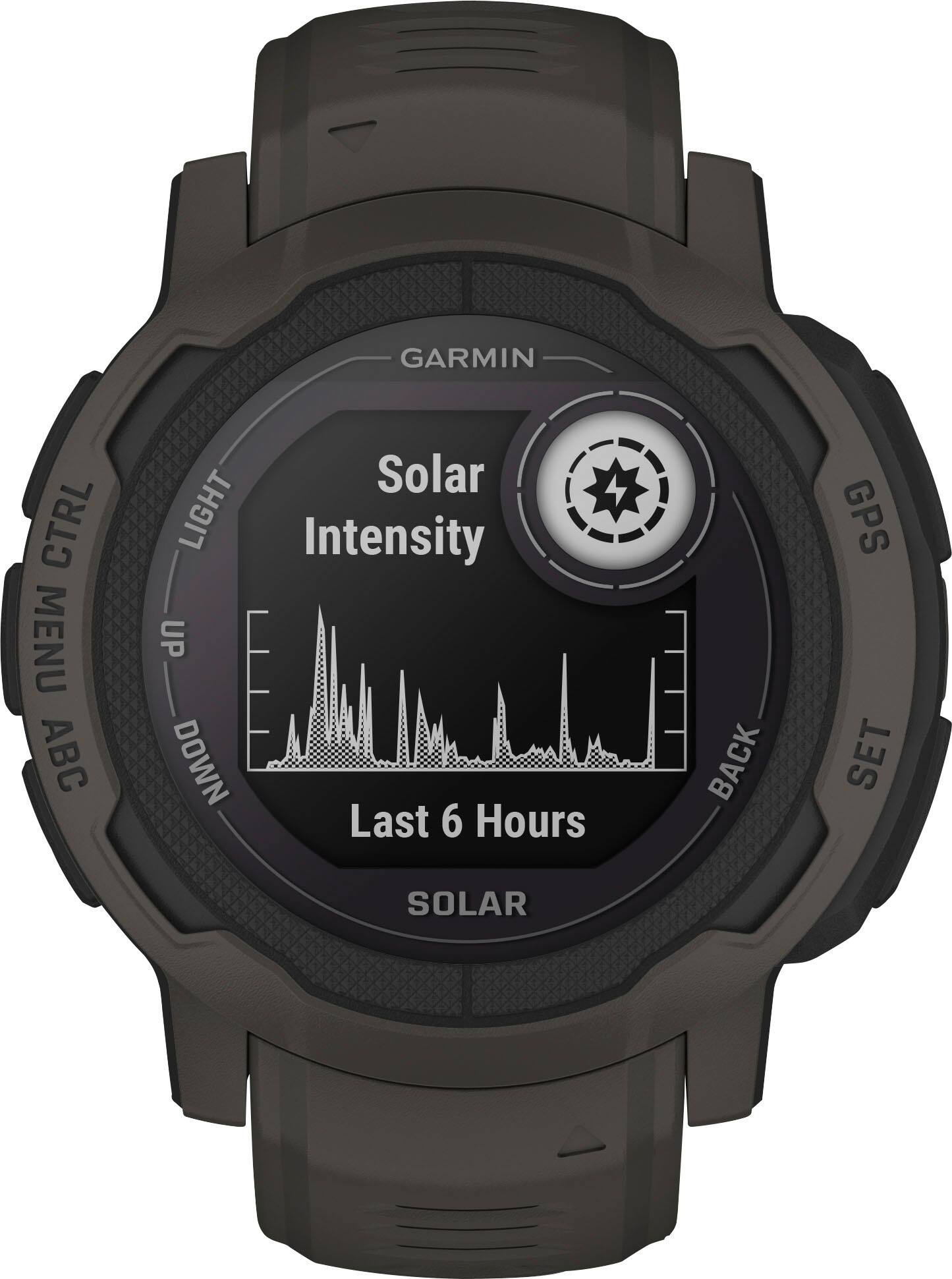 Left. Garmin - Instinct 2 Solar 45 mm Smartwatch Fiber-reinforced Polymer - Graphite.