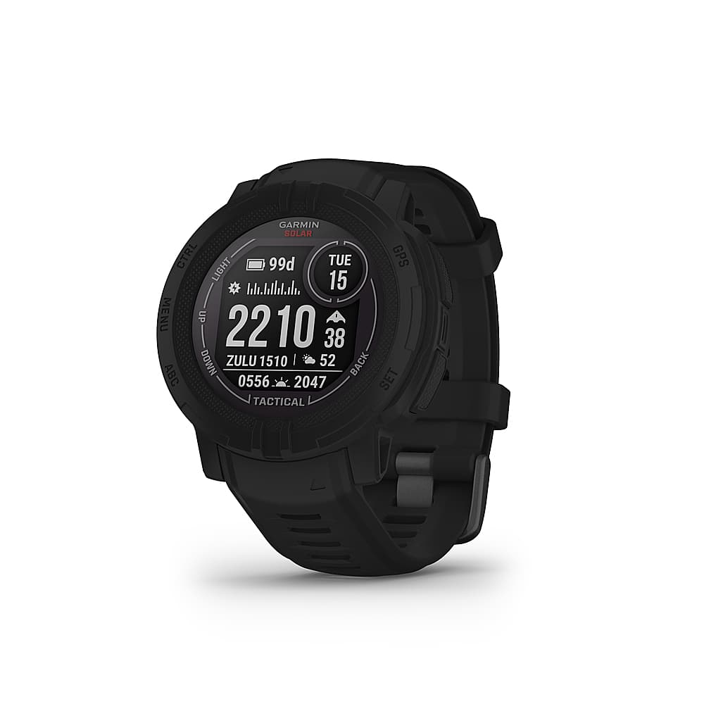 Garmin - Instinct 2 Solar Tactical Edition 45mm Smartwatch Fiber-reinforced Polymer - Black - (2022) - Front_Zoom