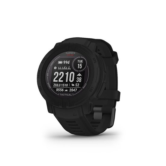 Front. Garmin - Instinct 2 Solar Tactical Edition 45mm Smartwatch Fiber-reinforced Polymer - Black.