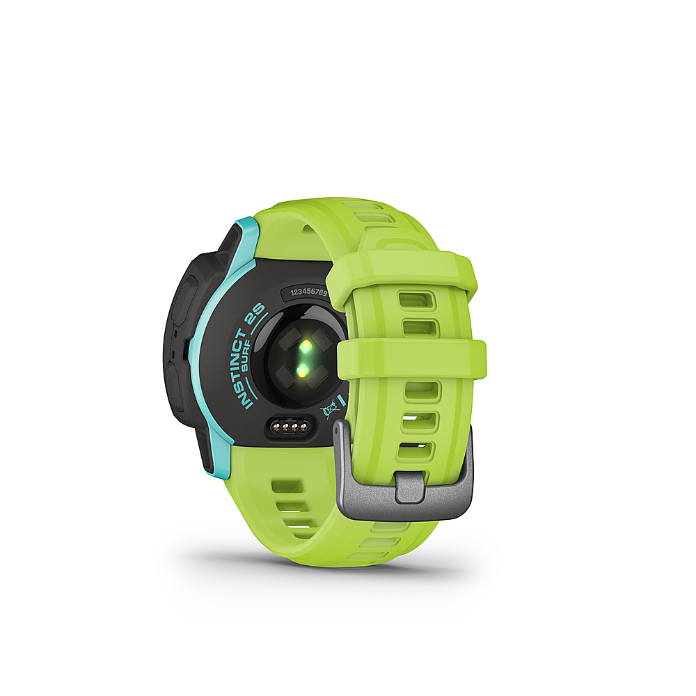 Back View: Garmin - Instinct 2S Surf Edition 28mm Smartwatch Fiber-reinforced Polymer - Waikiki