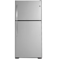 GE - 19.2 Cu. Ft. Top-Freezer Refrigerator - Stainless Steel - Front_Zoom