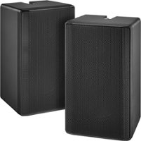 Insignia™ - 2-Way Indoor/Outdoor Speakers (Pair) - Black - Front_Zoom