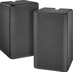 Front. Insignia™ - 2-Way Indoor/Outdoor Speakers (Pair) - Black.