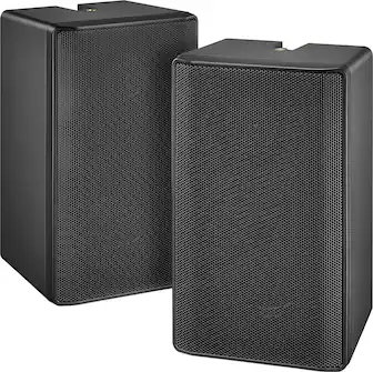 Front. Insignia™ - 2-Way Indoor/Outdoor Speakers (Pair) - Black.