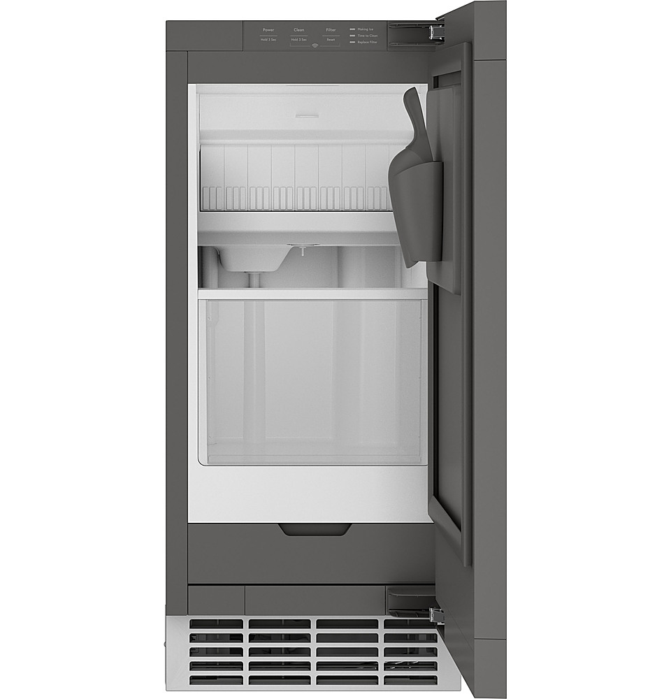  GE Profile - 15&quot; 26-Lb. Freestanding Icemaker with Gourmet Clear Ice - Custom Panel Ready