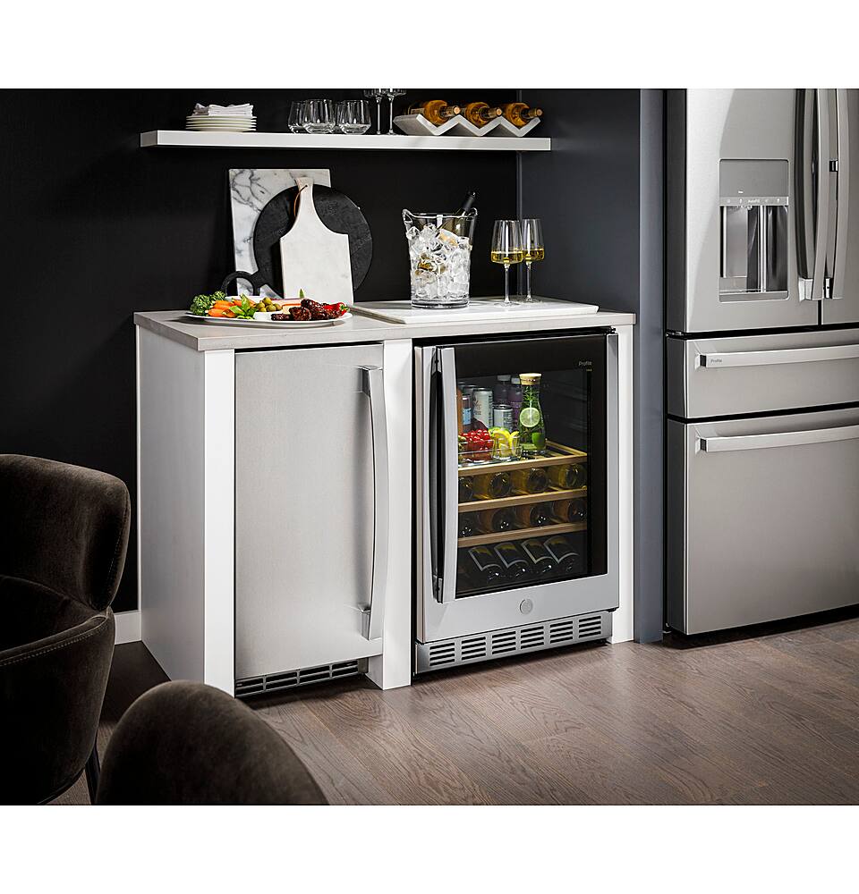 Alt View 15. GE Profile - 15" 26-Lb. Freestanding Icemaker with Gourmet Clear Ice - Custom Panel Ready.