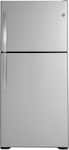 GE - 33 in. Wide 21.9 Cu. Ft. Top-Freezer Refrigerator with Garage Ready Performance - Stainless Steel