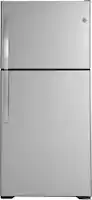 GE - 33 in. Wide 21.9 Cu. Ft. Top-Freezer Refrigerator with Garage Ready Performance - Stainless Steel - Front_Zoom