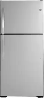 GE - 33 in. Wide 21.9 Cu. Ft. Top-Freezer Refrigerator with Garage Ready Performance - Stainless Steel